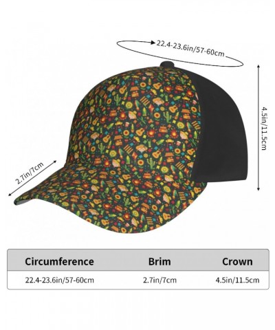 Guitar Seamless Diagram Baseball Cap Men's and Women's Baseball Hat Adjustable Casual Outdoor Breathable Caps Truck Driver Ha...