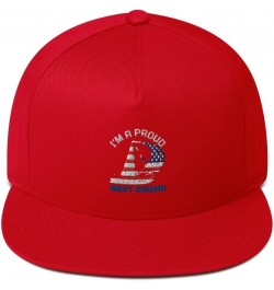 Proud Navy Cousin American Yacht Sailing in The Wind Snapback Red $19.42 Baseball Caps