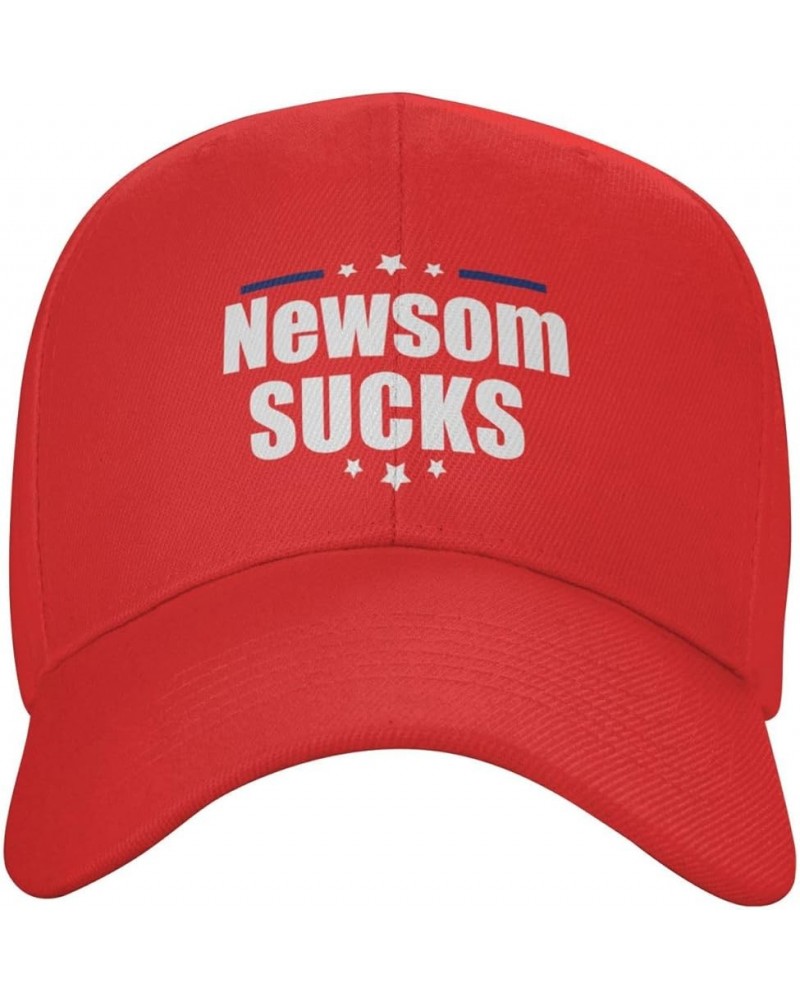 Gavin Newsom Sucks Baseball Cap Women Trucker Hat for Men Dad Hat Adjustable Snapback Hat Cowboy Hat Black Red $10.62 Basebal...