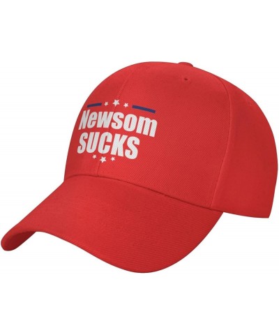 Gavin Newsom Sucks Baseball Cap Women Trucker Hat for Men Dad Hat Adjustable Snapback Hat Cowboy Hat Black Red $10.62 Basebal...