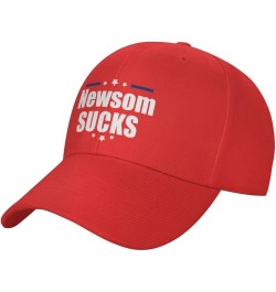 Gavin Newsom Sucks Baseball Cap Women Trucker Hat for Men Dad Hat Adjustable Snapback Hat Cowboy Hat Black Red $10.62 Basebal...