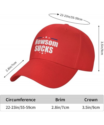 Gavin Newsom Sucks Baseball Cap Women Trucker Hat for Men Dad Hat Adjustable Snapback Hat Cowboy Hat Black Red $10.62 Basebal...