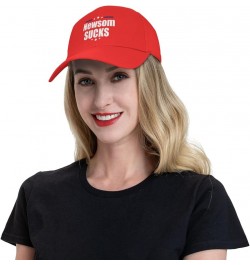 Gavin Newsom Sucks Baseball Cap Women Trucker Hat for Men Dad Hat Adjustable Snapback Hat Cowboy Hat Black Red $10.62 Basebal...