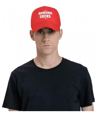 Gavin Newsom Sucks Baseball Cap Women Trucker Hat for Men Dad Hat Adjustable Snapback Hat Cowboy Hat Black Red $10.62 Basebal...