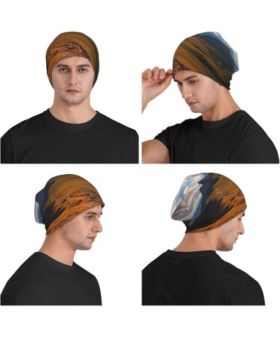 Slouchy Beanie Hat Casual Fashionable Hat Skull Cap Planet Ice and Fire Knit Hat for Women Man Pinnacle Peak $9.88 Skullies &...