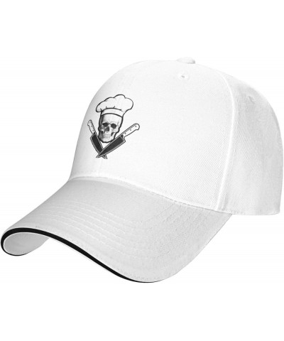 Skull Knives Chef Adjustable Trucker Hat Baseball Cap White $12.75 Baseball Caps