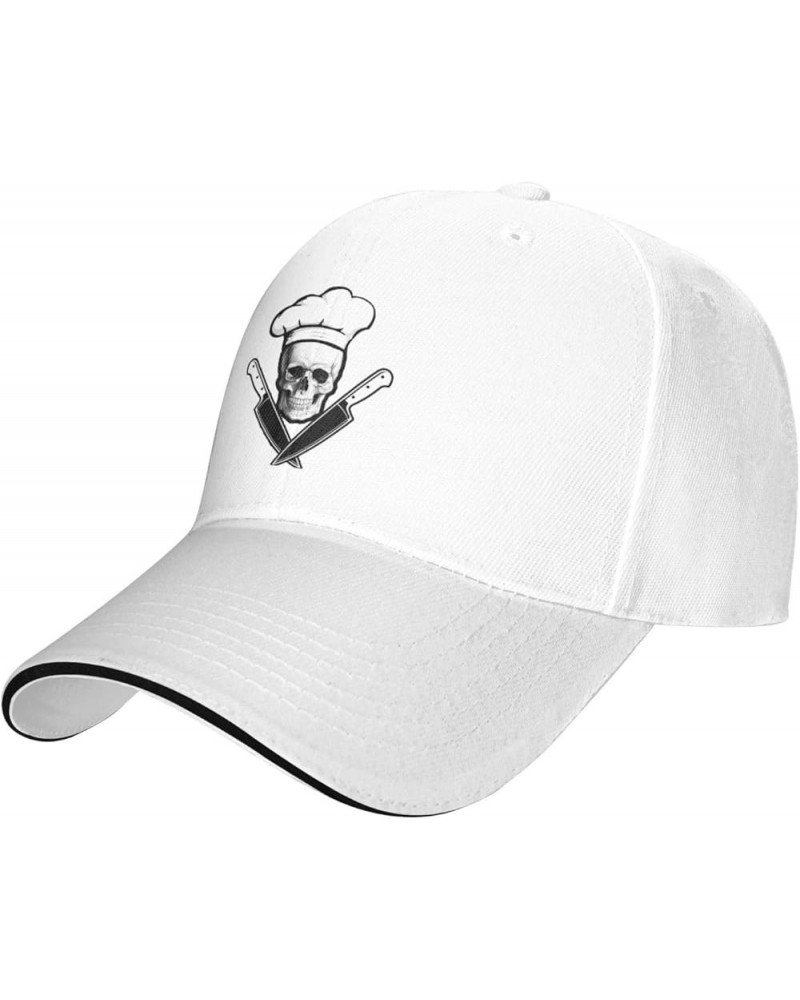 Skull Knives Chef Adjustable Trucker Hat Baseball Cap White $12.75 Baseball Caps