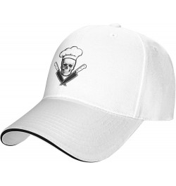 Skull Knives Chef Adjustable Trucker Hat Baseball Cap White $12.75 Baseball Caps