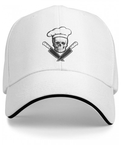 Skull Knives Chef Adjustable Trucker Hat Baseball Cap White $12.75 Baseball Caps