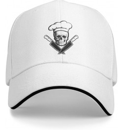 Skull Knives Chef Adjustable Trucker Hat Baseball Cap White $12.75 Baseball Caps