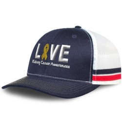 Trucker Baseball Cap Love Kidney Cancer Awareness Cotton Dad Hats for Men & Women Navy White Stripes $10.92 Baseball Caps