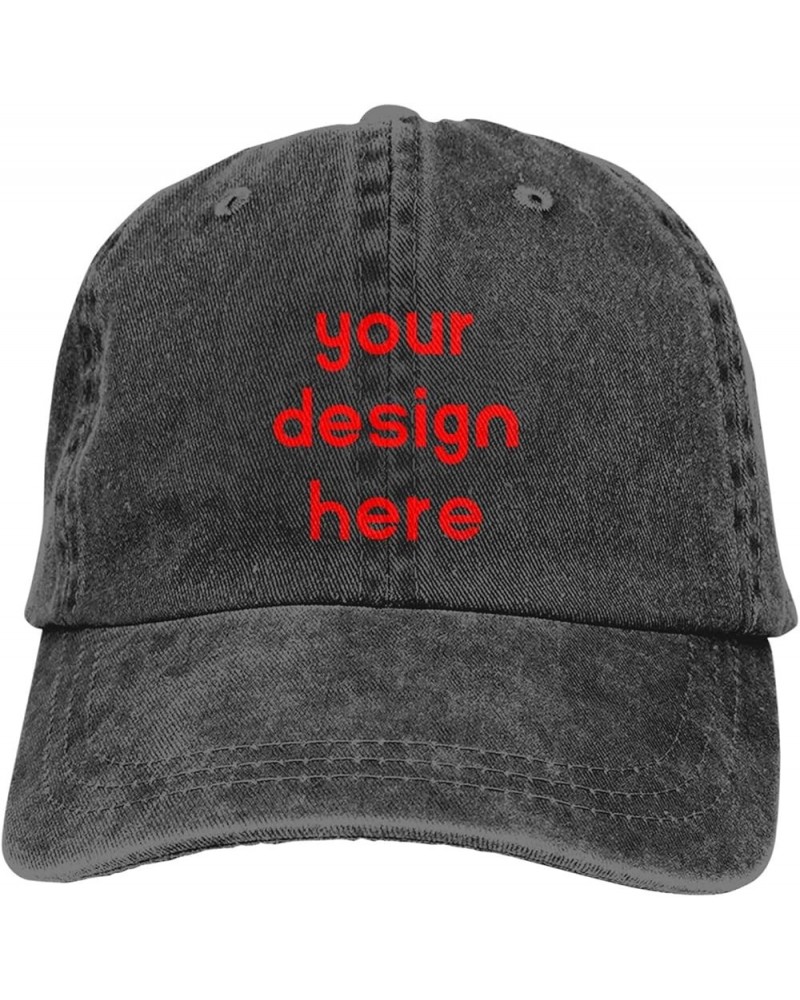 Custom Hats for Men with Your Own Photo Logo or Picture Design Your Hat Black $8.33 Baseball Caps