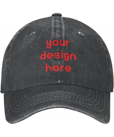 Custom Hats for Men with Your Own Photo Logo or Picture Design Your Hat Black $8.33 Baseball Caps