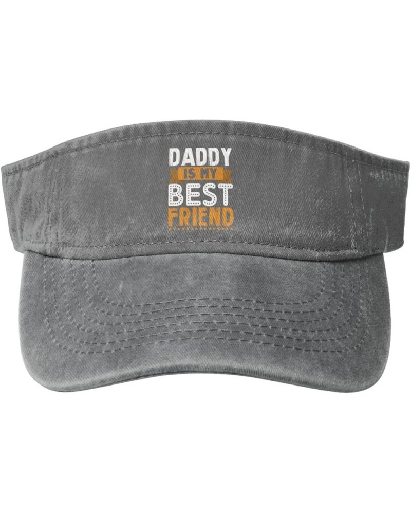 Daddy is My Best Friend Sun Visor Hats for Women Men Sun Hat Vintage Golf Hat Adjustable Baseball Cap Gray $11.14 Visors