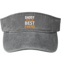 Daddy is My Best Friend Sun Visor Hats for Women Men Sun Hat Vintage Golf Hat Adjustable Baseball Cap Gray $11.14 Visors