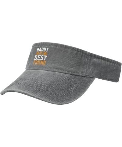 Daddy is My Best Friend Sun Visor Hats for Women Men Sun Hat Vintage Golf Hat Adjustable Baseball Cap Gray $11.14 Visors