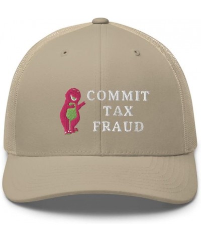 Commit Tax Fraud Hat (Embroidered Trucker Cap) Commit Tax Fraud Trending Cap Khaki $18.94 Baseball Caps