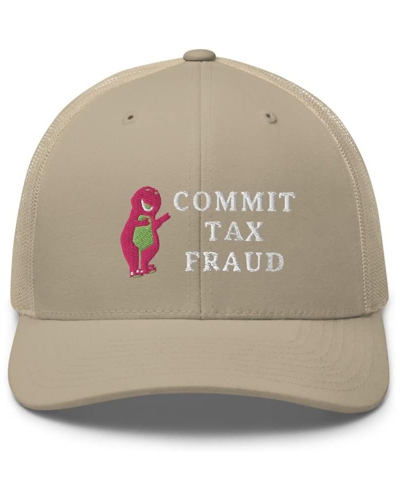 Commit Tax Fraud Hat (Embroidered Trucker Cap) Commit Tax Fraud Trending Cap Khaki $18.94 Baseball Caps