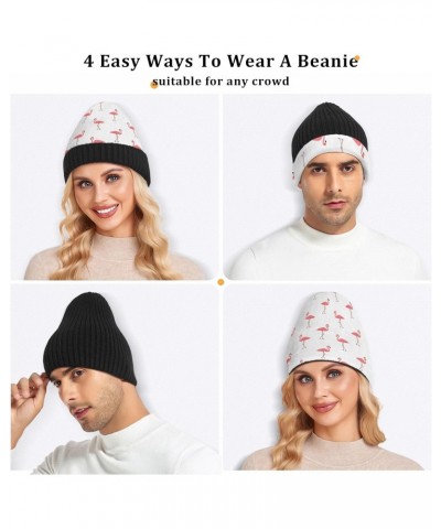 Cute Flamingos Beanie Hat for Women Men Winter Soft Knit Hat Cuffed Mens Slouchy Beanies Skull Cap Warm Womens Ski Hats $11.6...