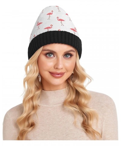 Cute Flamingos Beanie Hat for Women Men Winter Soft Knit Hat Cuffed Mens Slouchy Beanies Skull Cap Warm Womens Ski Hats $11.6...