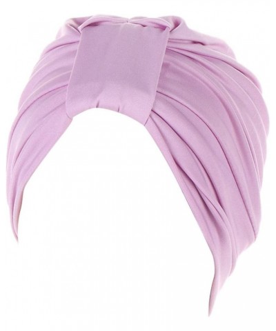 Women Knot Fashion Pleated Turban Cap Headwrap Sleep Hat Wallet Hat Purple $7.89 Skullies & Beanies