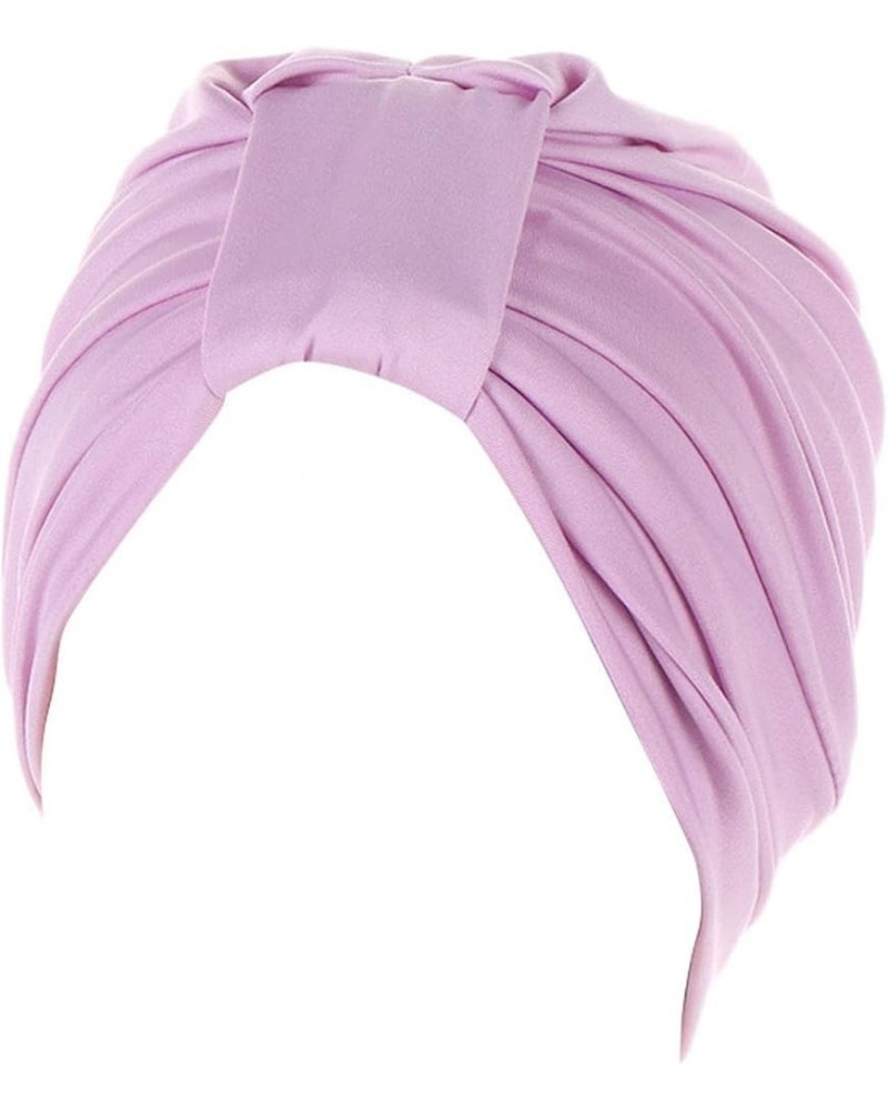 Women Knot Fashion Pleated Turban Cap Headwrap Sleep Hat Wallet Hat Purple $7.89 Skullies & Beanies