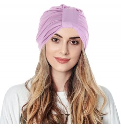 Women Knot Fashion Pleated Turban Cap Headwrap Sleep Hat Wallet Hat Purple $7.89 Skullies & Beanies