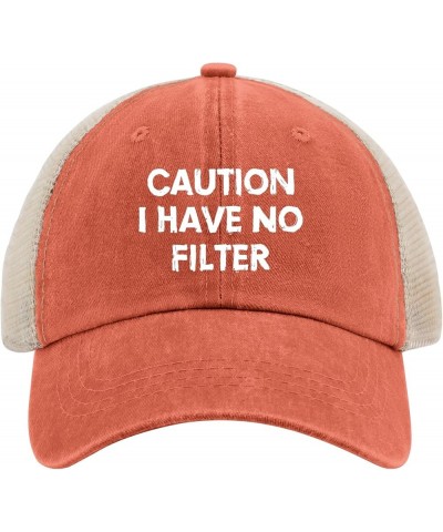 Caution I Have No Filter Hats Mom Hat Allblack Baseball Hat Gifts for Grandpa Golf Caps Saffron02 $9.60 Baseball Caps