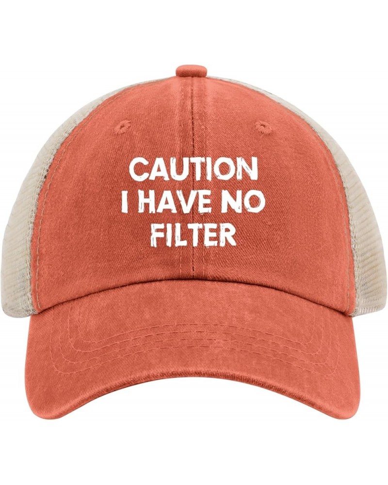 Caution I Have No Filter Hats Mom Hat Allblack Baseball Hat Gifts for Grandpa Golf Caps Saffron02 $9.60 Baseball Caps