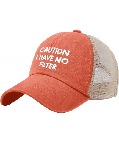 Caution I Have No Filter Hats Mom Hat Allblack Baseball Hat Gifts for Grandpa Golf Caps Saffron02 $9.60 Baseball Caps