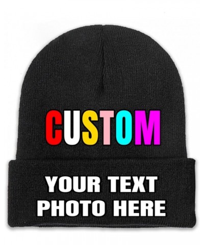 Custom Beanie Hats Personalized Beanies Hats Custom Knitted Hats Design Your Own Customized Gifts with Text Logo Name Image B...