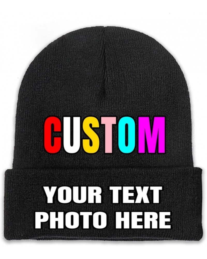 Custom Beanie Hats Personalized Beanies Hats Custom Knitted Hats Design Your Own Customized Gifts with Text Logo Name Image B...