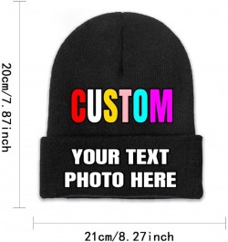 Custom Beanie Hats Personalized Beanies Hats Custom Knitted Hats Design Your Own Customized Gifts with Text Logo Name Image B...