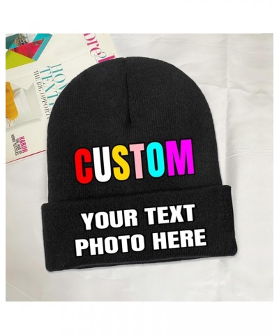 Custom Beanie Hats Personalized Beanies Hats Custom Knitted Hats Design Your Own Customized Gifts with Text Logo Name Image B...