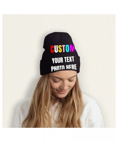 Custom Beanie Hats Personalized Beanies Hats Custom Knitted Hats Design Your Own Customized Gifts with Text Logo Name Image B...