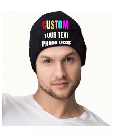 Custom Beanie Hats Personalized Beanies Hats Custom Knitted Hats Design Your Own Customized Gifts with Text Logo Name Image B...