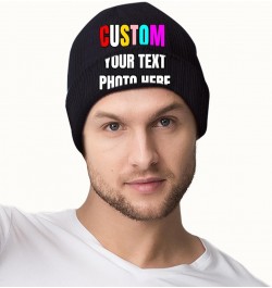 Custom Beanie Hats Personalized Beanies Hats Custom Knitted Hats Design Your Own Customized Gifts with Text Logo Name Image B...