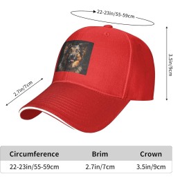 German Shepherd Pattern Casual General Baseball Cap Black : Comfortable, Light Red $9.73 Baseball Caps