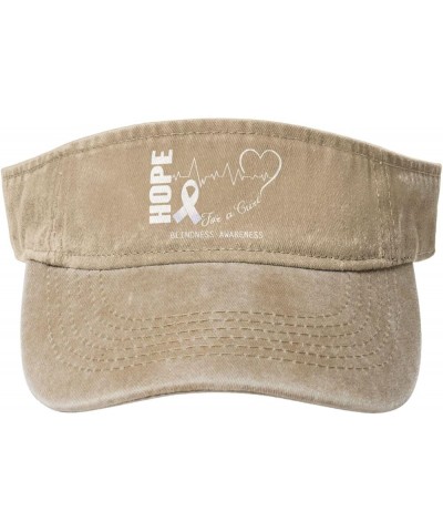 Hope for A Cure Blindness Awareness Sun Visor Hats for Women Men Sun Hat Vintage Golf Hat Adjustable Baseball Cap Natural $9....