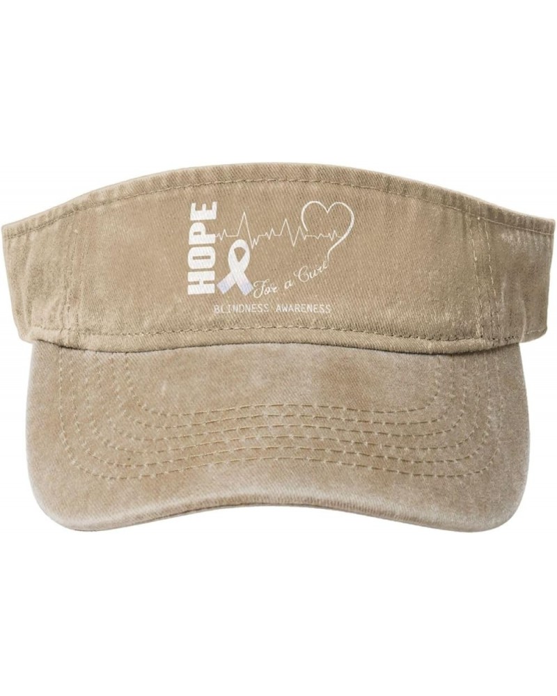 Hope for A Cure Blindness Awareness Sun Visor Hats for Women Men Sun Hat Vintage Golf Hat Adjustable Baseball Cap Natural $9....