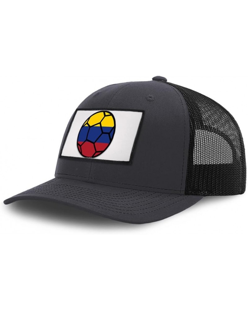 Patch Hat Trucker Baseball Cap Futbol Ball Colombia America Cup Dad Hat for Men & Women Dark Grey Black Rectangle Patch $14.2...