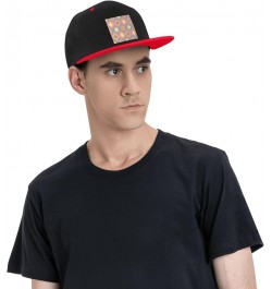 Wavy Seamless Diagram Baseball Cap for Men Women Snapback Hat Adjustable Flat Bill Hats Red $12.85 Baseball Caps