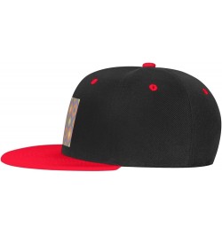 Wavy Seamless Diagram Baseball Cap for Men Women Snapback Hat Adjustable Flat Bill Hats Red $12.85 Baseball Caps