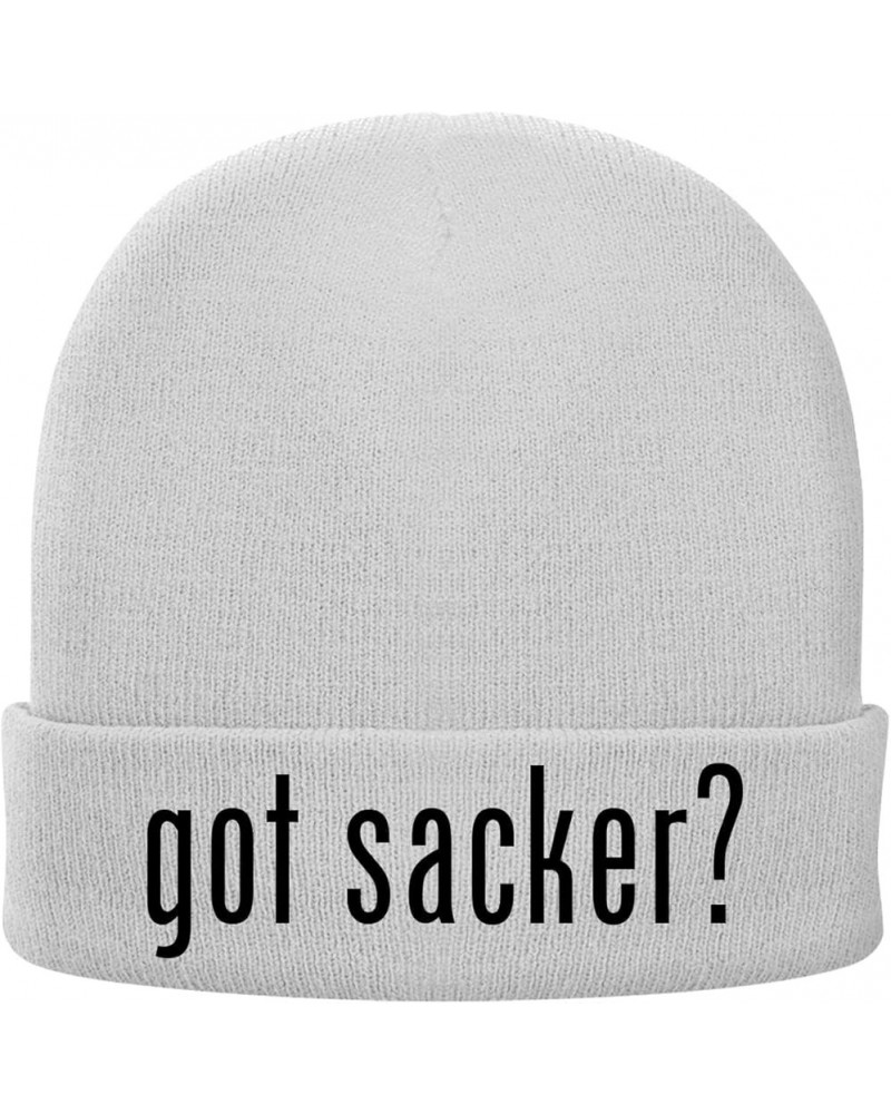 got Sacker? - Soft Adult Beanie Cap White $13.94 Skullies & Beanies