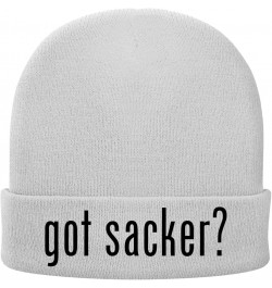 got Sacker? - Soft Adult Beanie Cap White $13.94 Skullies & Beanies