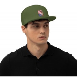 American Flag Disk Golf Snapback Hats for Men Baseball Cap Trucker Hat Flat Brim Hats Moss Green $11.42 Baseball Caps