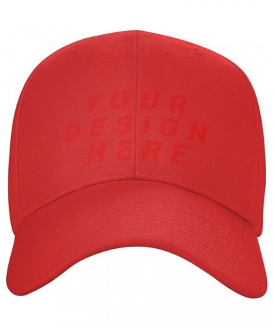 Custom Hats for Men Add Your Logo Text or Photo Hats Red $8.33 Baseball Caps