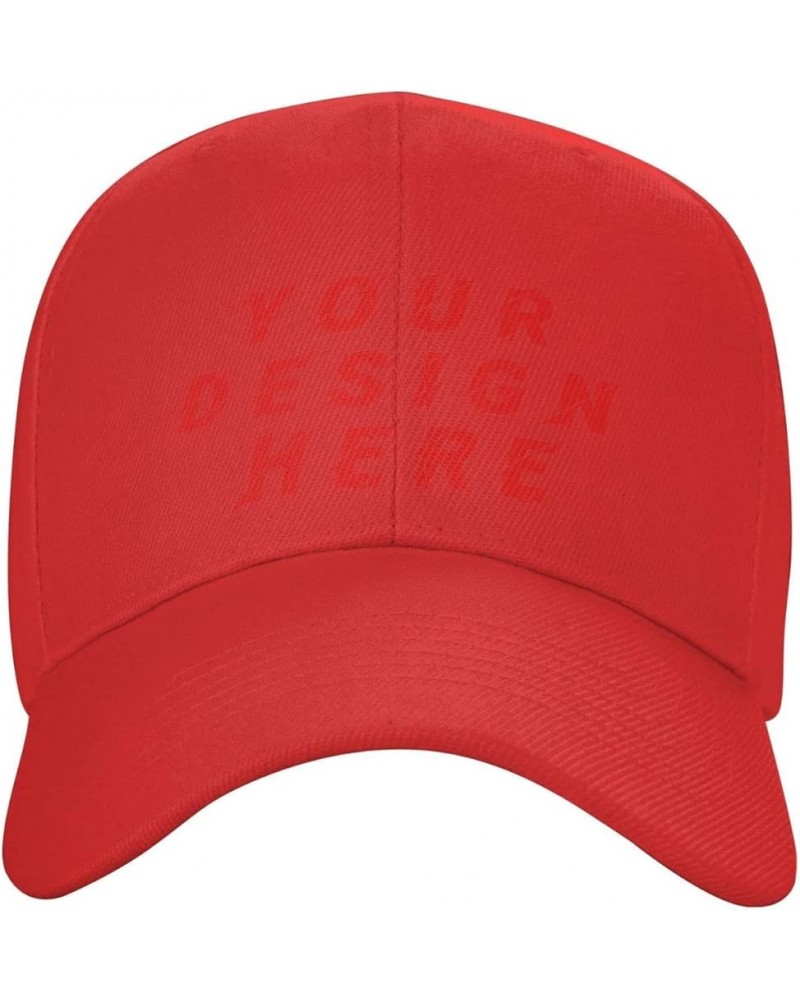 Custom Hats for Men Add Your Logo Text or Photo Hats Red $8.33 Baseball Caps