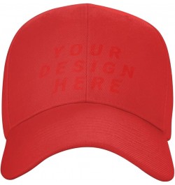 Custom Hats for Men Add Your Logo Text or Photo Hats Red $8.33 Baseball Caps