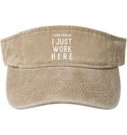 I Don't Know,I Just Work Here Sport Sun Visor Hats Cotton Ball Caps Empty Top Baseball Sun Cap for Men Women,Black Natural $1...